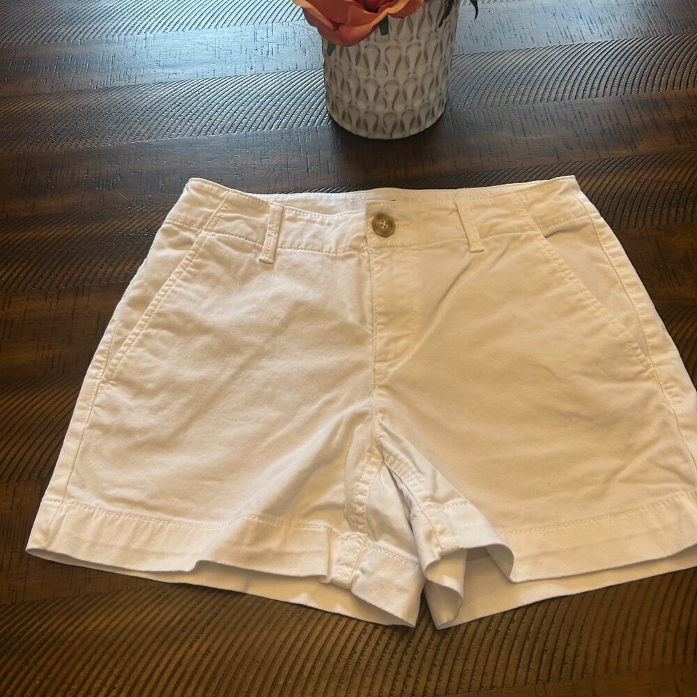 Loft Monroe White Chino Shorts